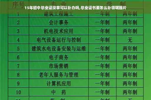 15年初中毕业证没拿可以补办吗,毕业证书要怎么补领呢图片