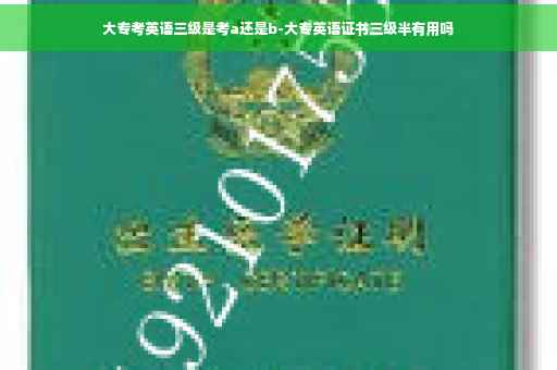 大专考英语三级是考a还是b-大专英语证书三级半有用吗