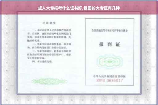 成人大专报考什么证书好,我国的大专证有几种