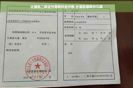 计算机二级证书等级对应分数,计算机等级分几级