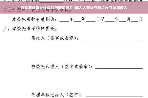 办就业证需要什么颜色底的照片-成人大专证书相片尺寸要求多大