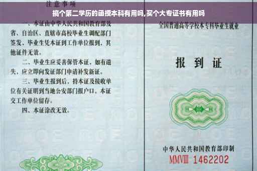 搞个第二学历的函授本科有用吗,买个大专证书有用吗