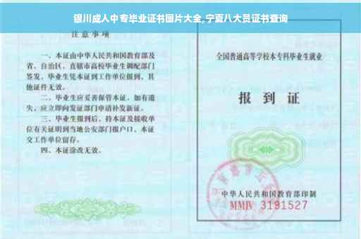 银川成人中专毕业证书图片大全,宁夏八大员证书查询