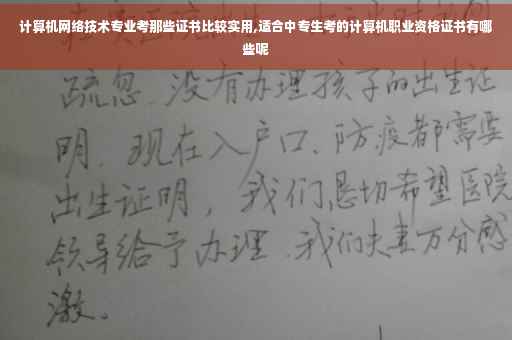 计算机网络技术专业考那些证书比较实用,适合中专生考的计算机职业资格证书有哪些呢