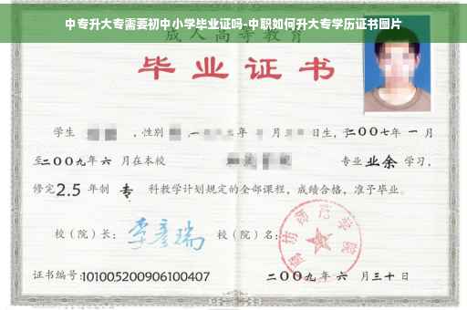 中专升大专需要初中小学毕业证吗-中职如何升大专学历证书图片