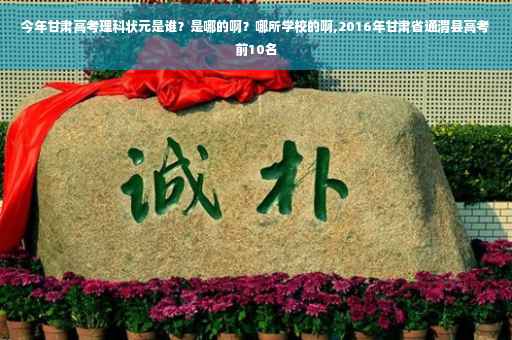 今年甘肃高考理科状元是谁？是哪的啊？哪所学校的啊,2016年甘肃省通渭县高考前10名