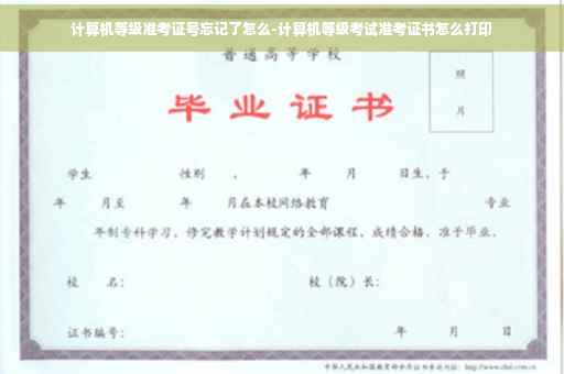 计算机等级准考证号忘记了怎么-计算机等级考试准考证书怎么打印
