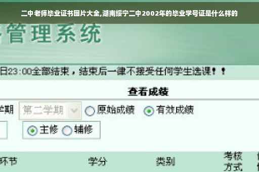 二中老师毕业证书图片大全,湖南绥宁二中2002年的毕业学号证是什么样的
