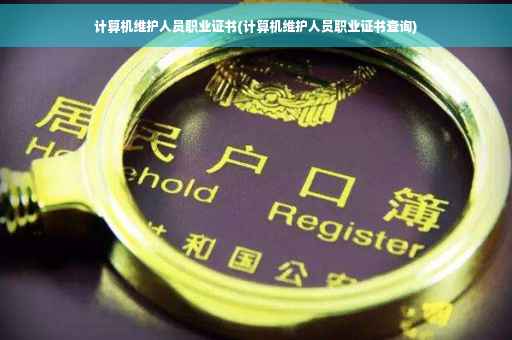 计算机维护人员职业证书(计算机维护人员职业证书查询)