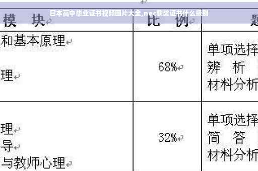 日本高中毕业证书视频图片大全,nec获奖证书什么级别