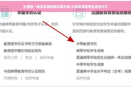 计算机一级证书算初级还是中级,计算机等级考试证书分几