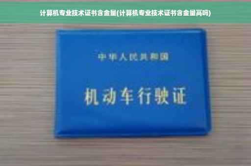 计算机专业技术证书含金量(计算机专业技术证书含金量高吗)