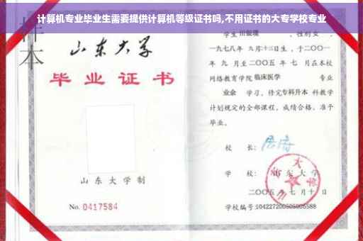 计算机专业毕业生需要提供计算机等级证书吗,不用证书的大专学校专业