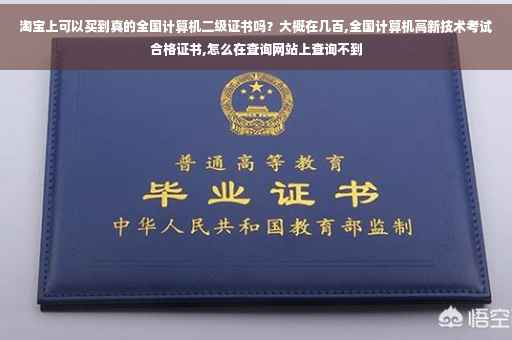 淘宝上可以买到真的全国计算机二级证书吗？大概在几百,全国计算机高新技术考试合格证书,怎么在查询网站上查询不到