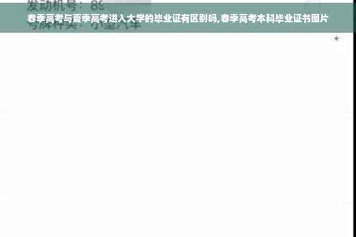 春季高考与夏季高考进入大学的毕业证有区别吗,春季高考本科毕业证书图片