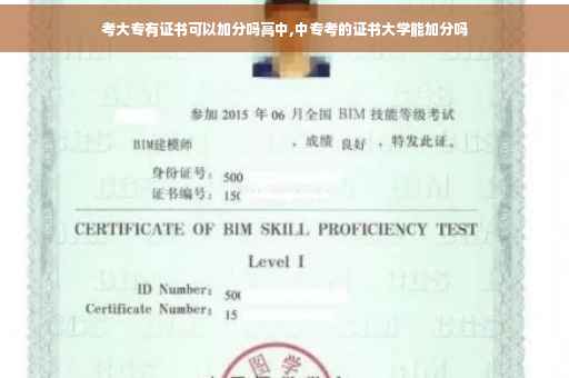 考大专有证书可以加分吗高中,中专考的证书大学能加分吗