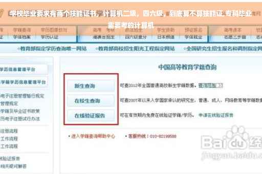 学校毕业要求有两个技能证书，计算机二级，四六级，到底算不算技能证,专科毕业需要考的计算机