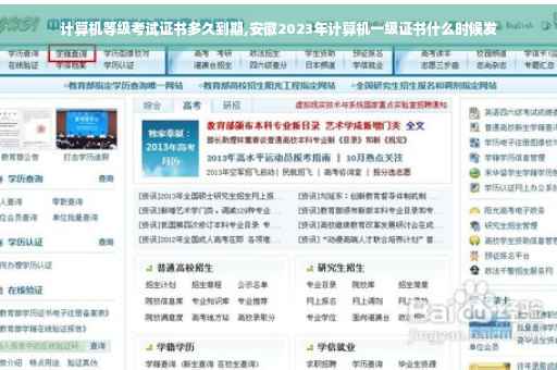 计算机等级考试证书多久到期,安徽2023年计算机一级证书什么时候发