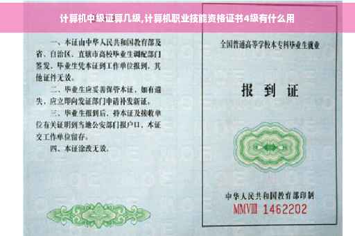 计算机中级证算几级,计算机职业技能资格证书4级有什么用