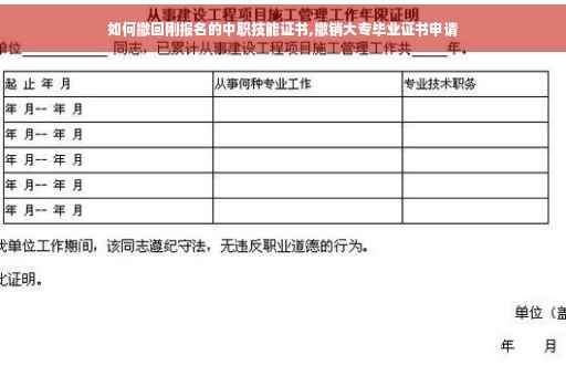 如何撤回刚报名的中职技能证书,撤销大专毕业证书申请
