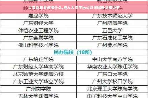 大专期末考试考什么,成人大专学历可以考哪些资格证书