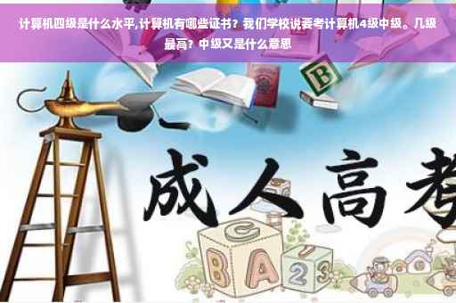 计算机四级是什么水平,计算机有哪些证书？我们学校说要考计算机4级中级。几级最高？中级又是什么意思