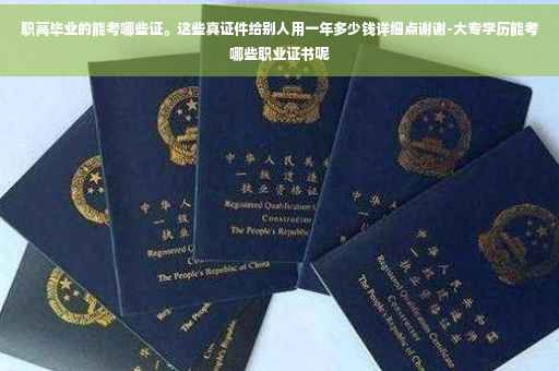 职高毕业的能考哪些证。这些真证件给别人用一年多少钱详细点谢谢-大专学历能考哪些职业证书呢