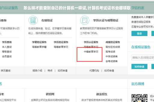 怎么样才能查到自己的计算机一级证,计算机考试证书去哪领取