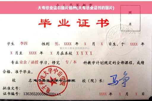 大专毕业证书图片郑州(大专毕业证书的图片)