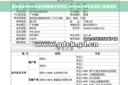 有毕业证书为什么在学信网查不到学历,2000年大专毕业证网上能查到吗