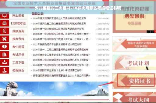 少儿编程的三大证书-30岁大专怎么考编程证书呢