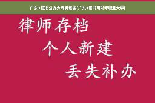 广东3 证书公办大专有哪些(广东3证书可以考哪些大学)