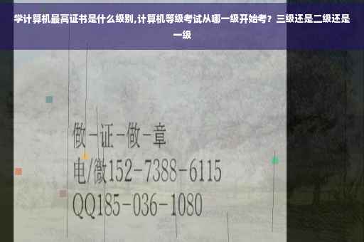 学计算机最高证书是什么级别,计算机等级考试从哪一级开始考？三级还是二级还是一级