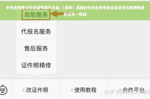 中外合作博士毕业证书图片大全,【高考】高校的中外合作专业毕业证书与普通专业的证书一样吗