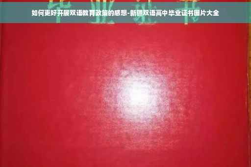 如何更好开展双语教育政策的感想-新疆双语高中毕业证书图片大全