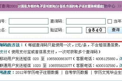计算机方面的电子证书查询(计算机方面的电子证书查询有哪些)