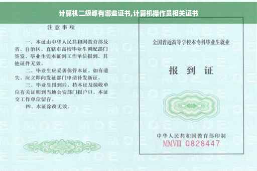 计算机二级都有哪些证书,计算机操作员相关证书