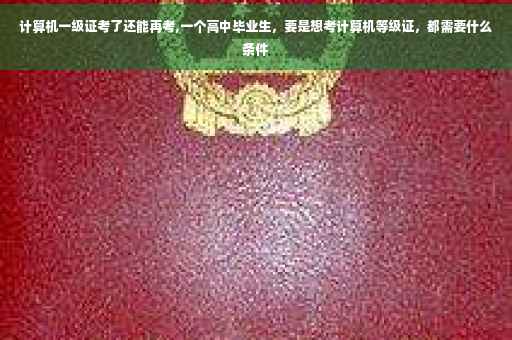 计算机一级证考了还能再考,一个高中毕业生，要是想考计算机等级证，都需要什么条件