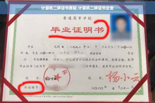计算机二级证书简称,计算机二级证书企业