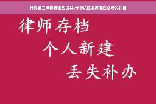 计算机二级都有哪些证书-计算机证书有哪些必考的科目