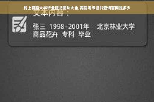 线上舞蹈大学毕业证书图片大全,舞蹈考级证书查询官网是多少