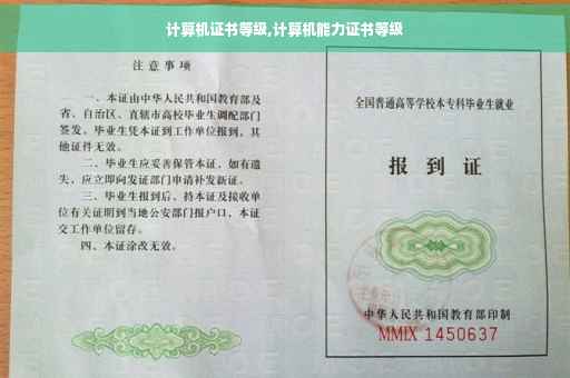 计算机证书等级,计算机能力证书等级
