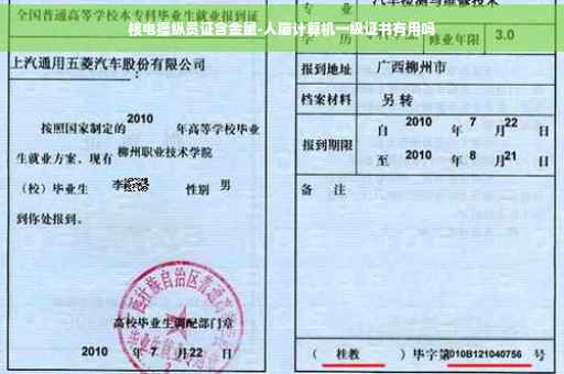 核电操纵员证含金量-人脑计算机一级证书有用吗