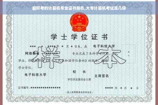 最好考的计算机专业证书排名,大专计算机考试是几级