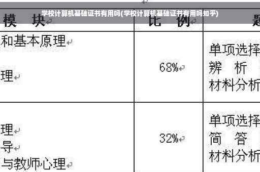 学校计算机基础证书有用吗(学校计算机基础证书有用吗知乎)