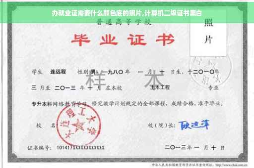 办就业证需要什么颜色底的照片,计算机二级证书黑白