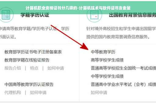 计算机职业资格证书分几级的-计算机技术与软件证书含金量