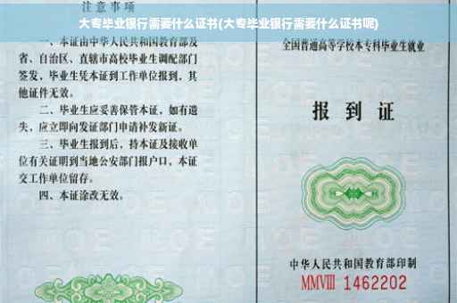 大专毕业银行需要什么证书(大专毕业银行需要什么证书呢)