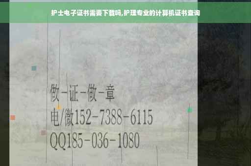 护士电子证书需要下载吗,护理专业的计算机证书查询
