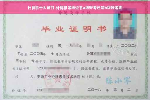 计算机十大证书-计算机等级证书a级好考还是b级好考呢